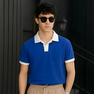 Emerce - V NECK - Polo Shirt - BLUE